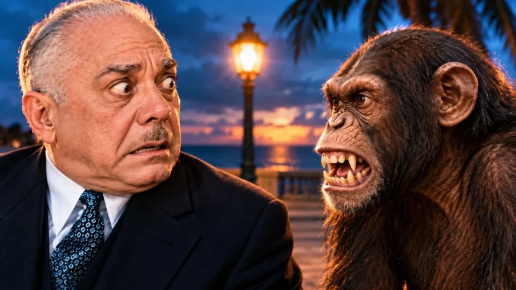 El mono Buche asustando a Trujillo